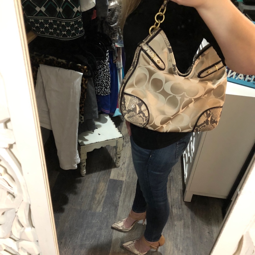 SOLD Coach Snakeskin C Shoulder Handbag